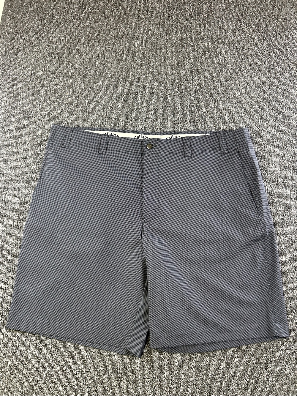 NEW Callaway Golf Shorts Men 42 Gray Micro Print Stretch Active Waistband